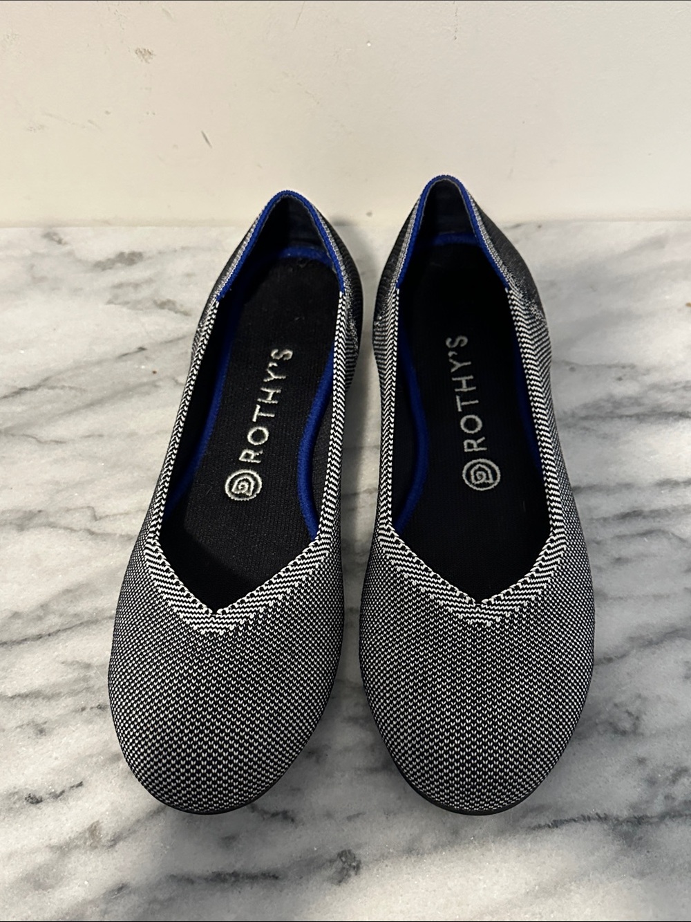 Rothy's Round toe Grey Birdseye Flats women’s sz 9